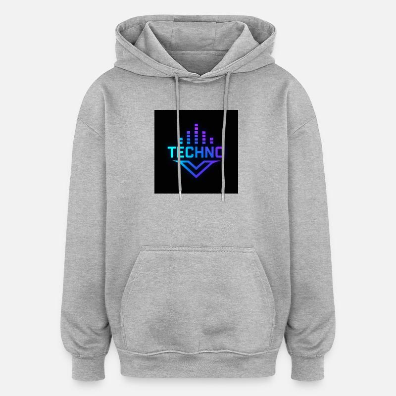 FC2440AC-0E2F-4DCC-B0B8-86F36998DBEB - Sweat à capuche oversize unisexe - gris chiné