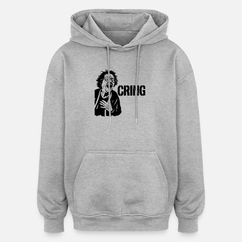 Cring Oma - Oversized Unisex Hoodie - Grau meliert