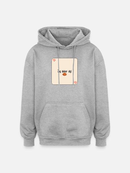 Ich liebe dich Gebäck - Oversized Unisex Hoodie - Grau meliert