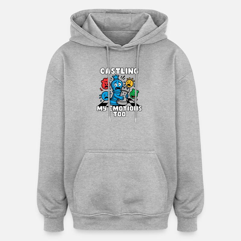 Que je roque aussi mes émotions - Sweat à capuche oversize unisexe - gris chiné