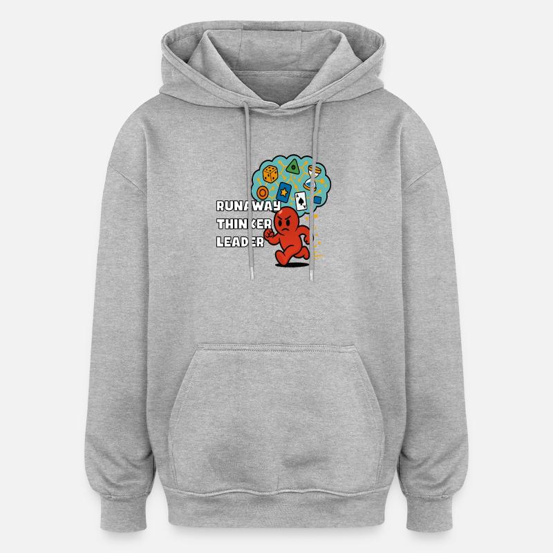 Runaway Thinker Leader - Felpa con cappuccio unisex oversize - grigio melange