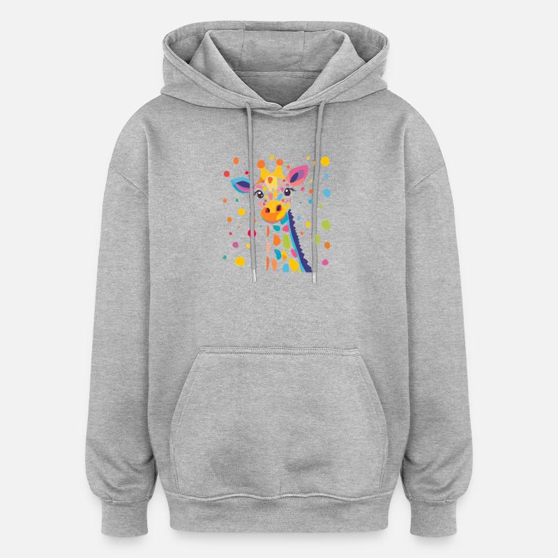 Königliche Giraffe Farbkonfetti - Oversized Unisex Hoodie - Grau meliert