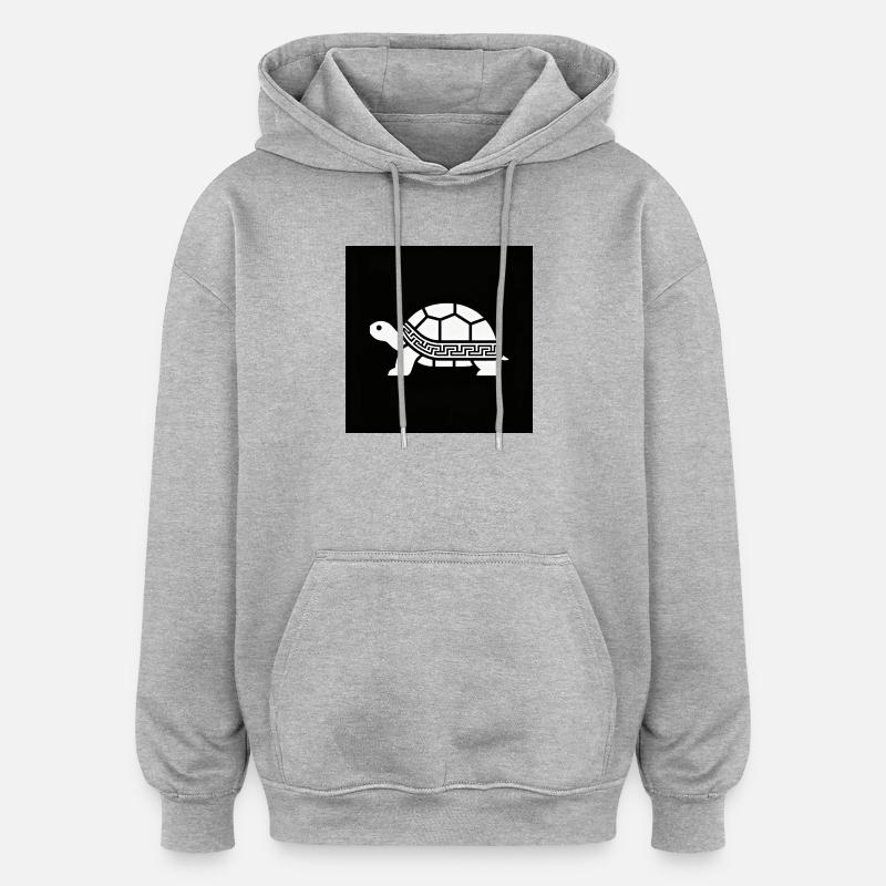 Geometric turtle with pattern - Oversized Unisex Hoodie - heather grey