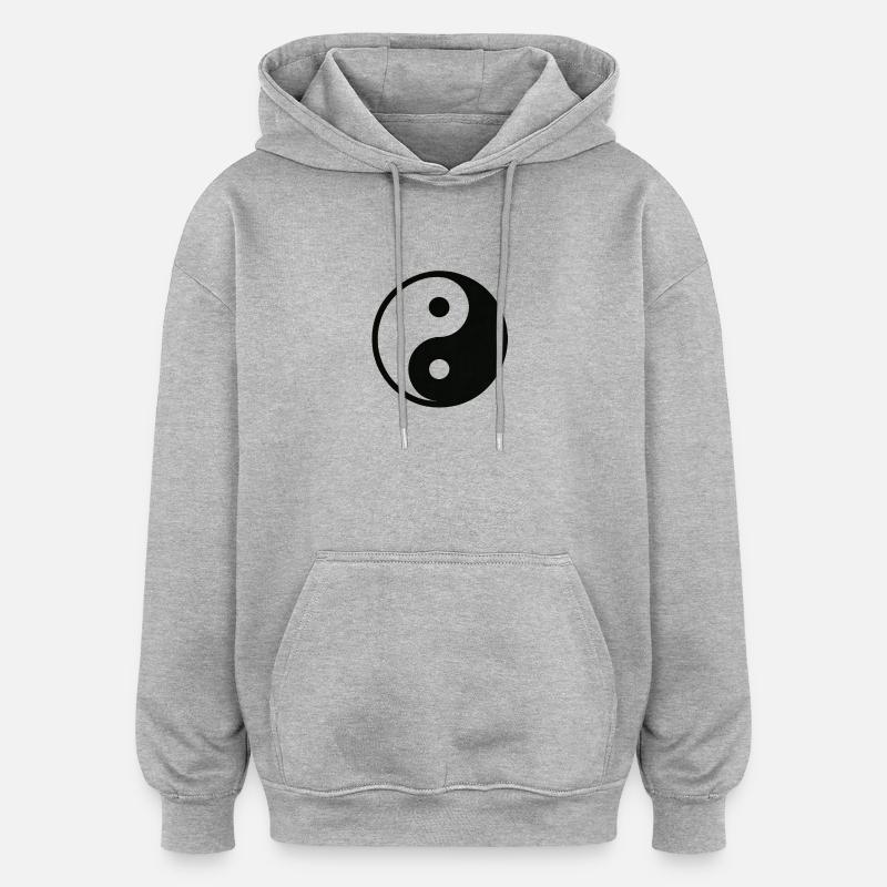 YinYang Silhouette - Sweat à capuche oversize unisexe - gris chiné
