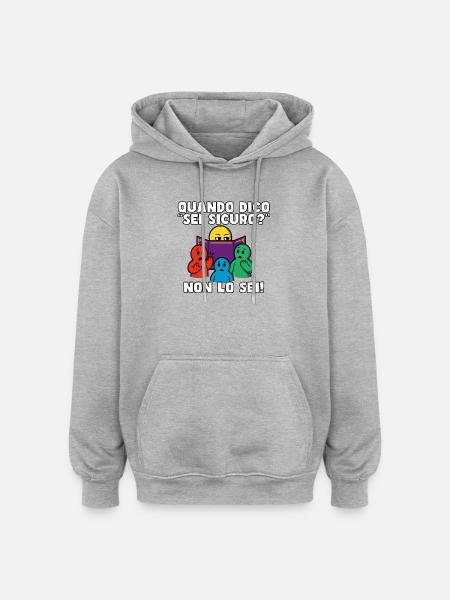 « Êtes-vous sûr ? » – Vous ne l’êtes pas. - Sweat à capuche oversize unisexe - gris chiné