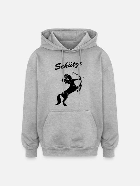 Sagittaire - Sweat à capuche oversize unisexe - gris chiné