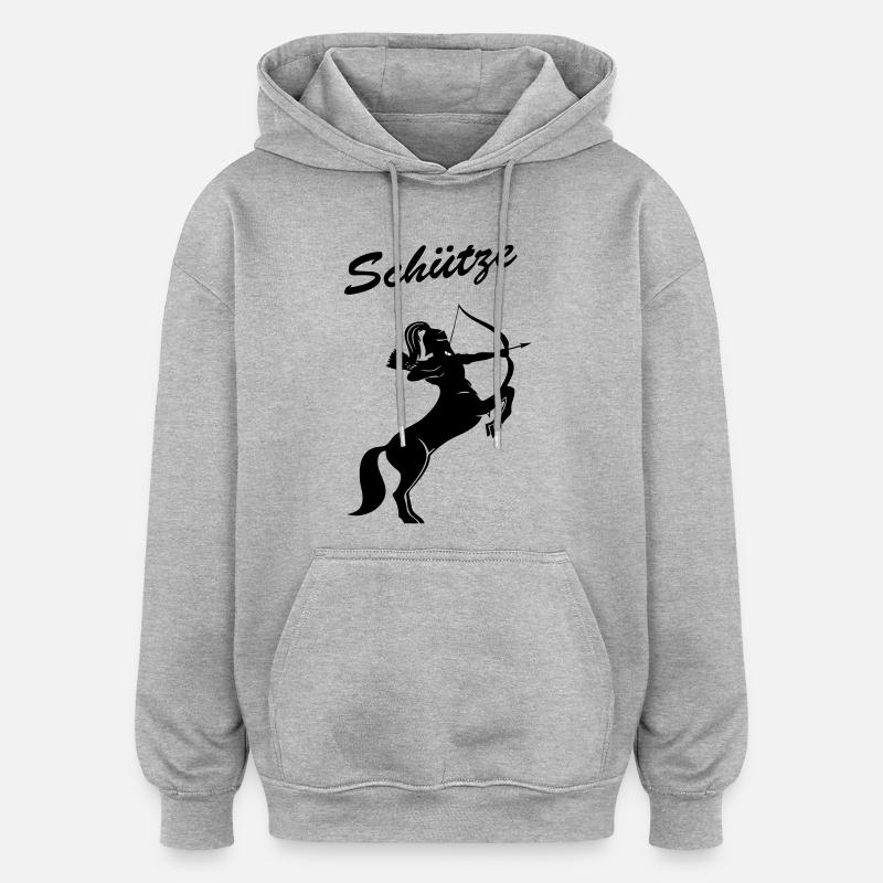 Sagittaire - Sweat à capuche oversize unisexe - gris chiné