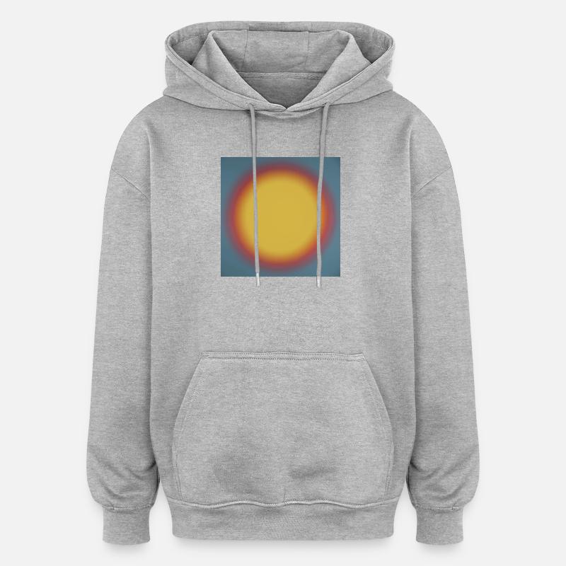 Sun_002 - Sweat à capuche oversize unisexe - gris chiné