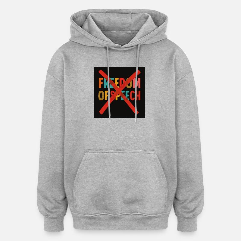 Liberté d’expression - Sweat à capuche oversize unisexe - gris chiné