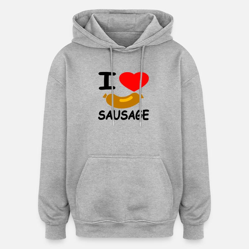 Bratwurst - Sweat à capuche oversize unisexe - gris chiné