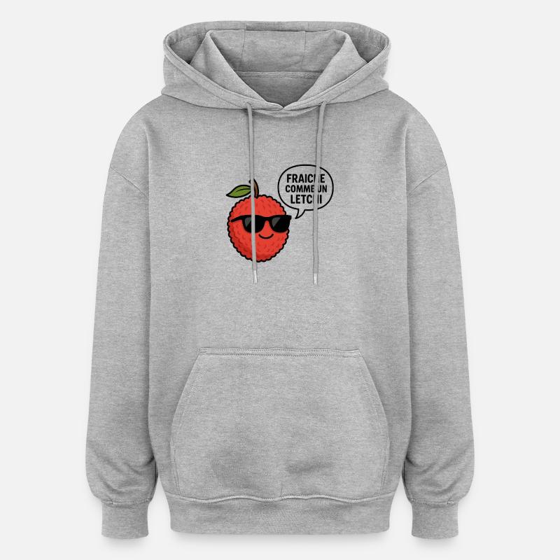 frisch wie eine Litschi - Oversized Unisex Hoodie - Grau meliert