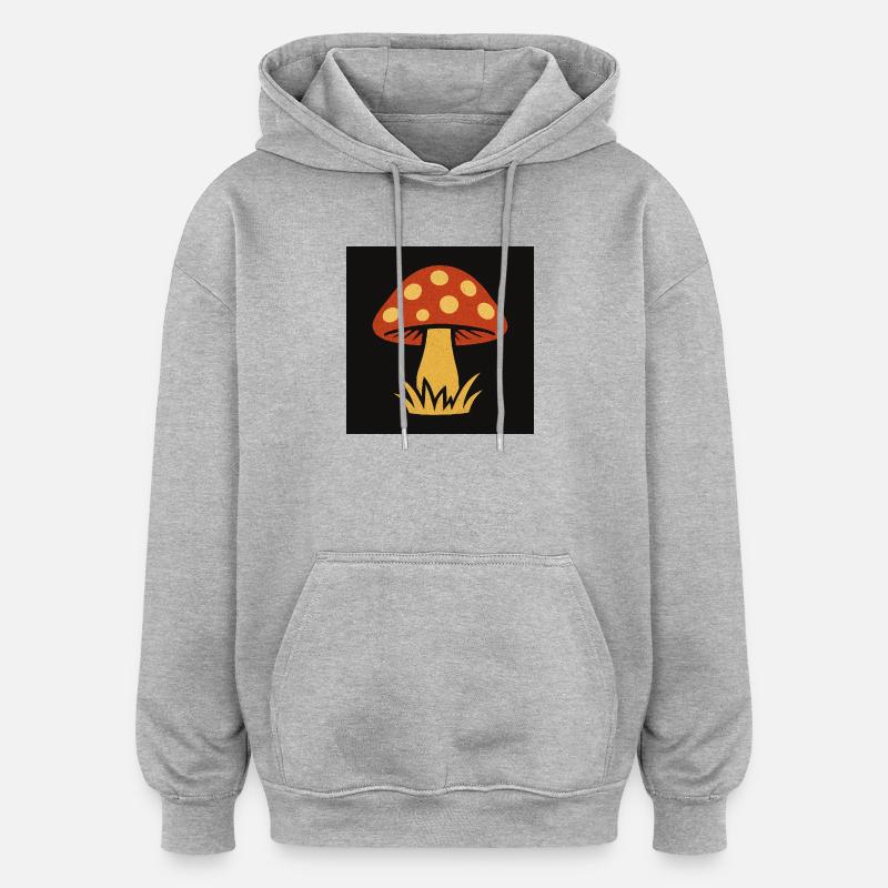 Red Hat Pilz im Retro-Stil - Oversized Unisex Hoodie - Grau meliert