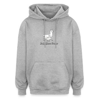 Baby Lama Drama – Süße Lamas - Oversized Unisex Hoodie - Grau meliert - Vorne - Noah (186cm)