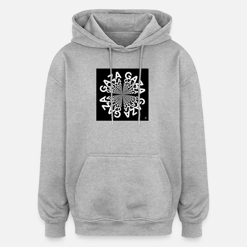 Spirale Typographique Hypnotique - Sweat à capuche oversize unisexe - gris chiné