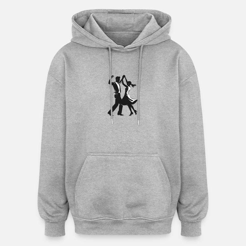 Couple dansant - Logo Cool Silhouette - Sweat à capuche oversize unisexe - gris chiné
