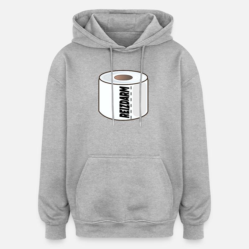 INTESTIN IRRITABLE, PAPIER TOILETTE, DIGESTION - Sweat à capuche oversize unisexe - gris chiné