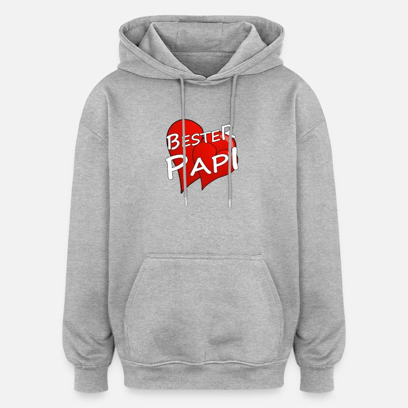 Meilleur papa - Sweat à capuche oversize unisexe - gris chiné