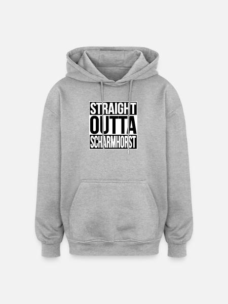 STRAIGHT OUTTA SCHARMHORST - Oversized Unisex Hoodie - Grau meliert