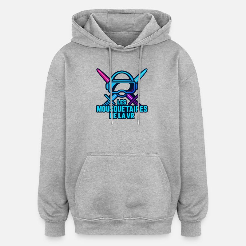 Musketerer VR Neon Duel - Oversize unisex hoodie - grå meleret