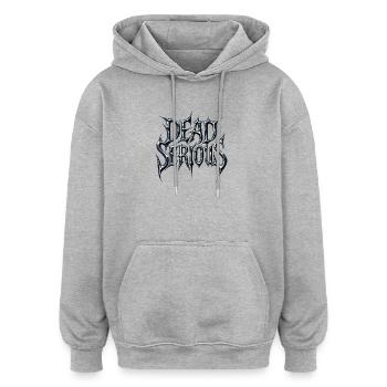 Dead Serious Design - Sombre, Fort, Déterminé - Sweat à capuche oversize unisexe - gris chiné - Devant - Noah (186cm)
