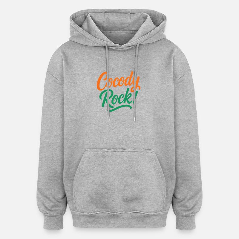 Cocody Rock - Sweat à capuche oversize unisexe - gris chiné