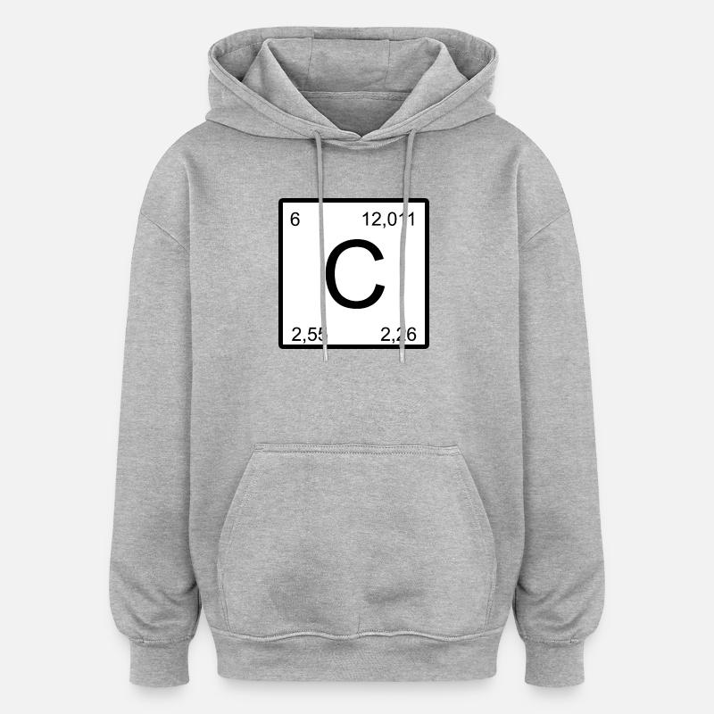 Kohlenstoff Symbol C - Oversized Unisex Hoodie - Grau meliert