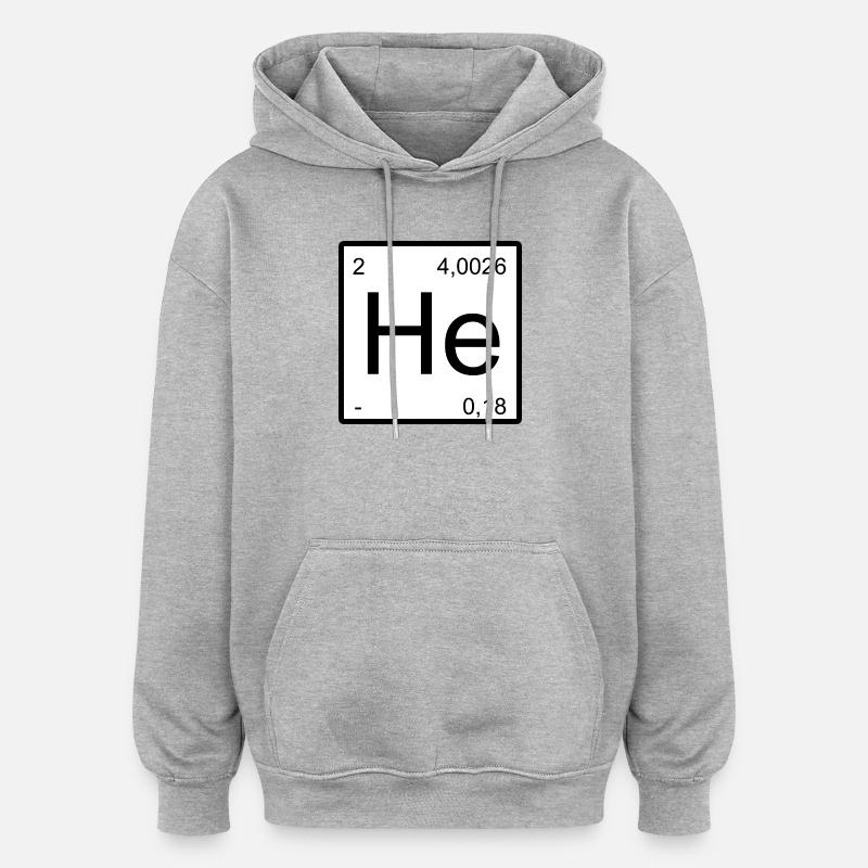 Helium Minimal Element Design - Oversized Unisex Hoodie - heather grey