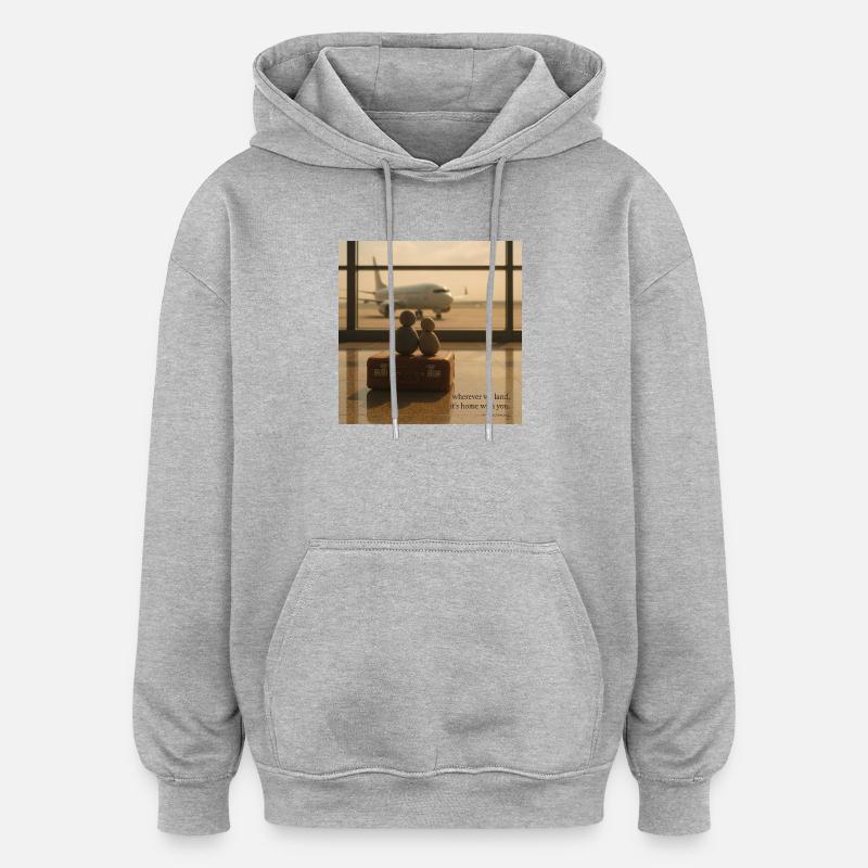 Heimkehrende Herzen am Terminal - Oversized Unisex Hoodie - Grau meliert