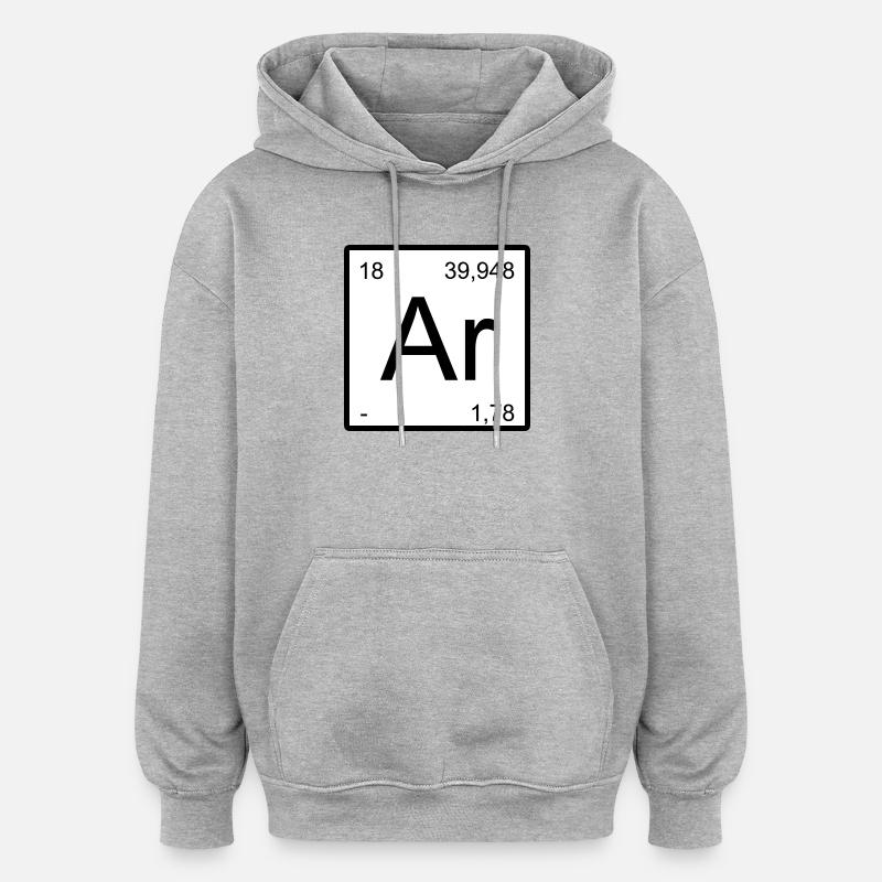 Argon Symbol Grafik - Oversized Unisex Hoodie - Grau meliert