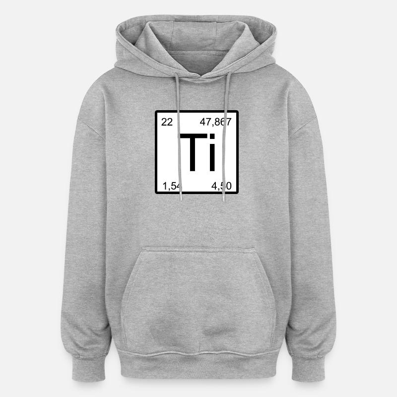 Titanium Element Symbol Minimal Tile - Oversized Unisex Hoodie - heather grey