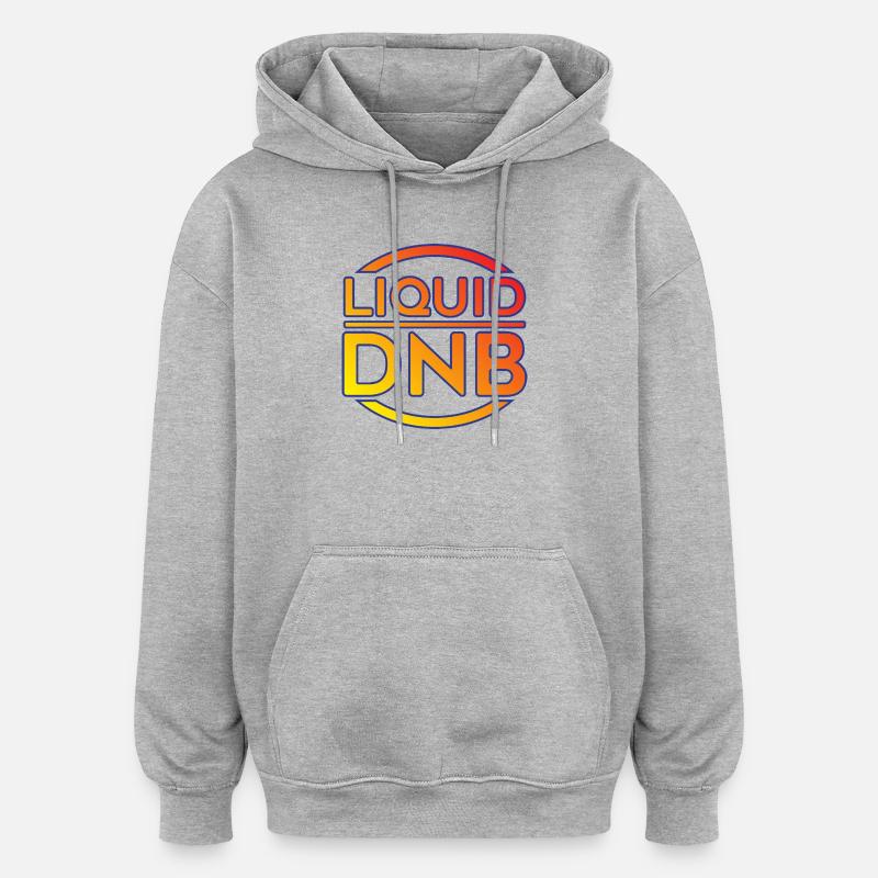 Liquid DNB Logo au néon - Sweat à capuche oversize unisexe - gris chiné