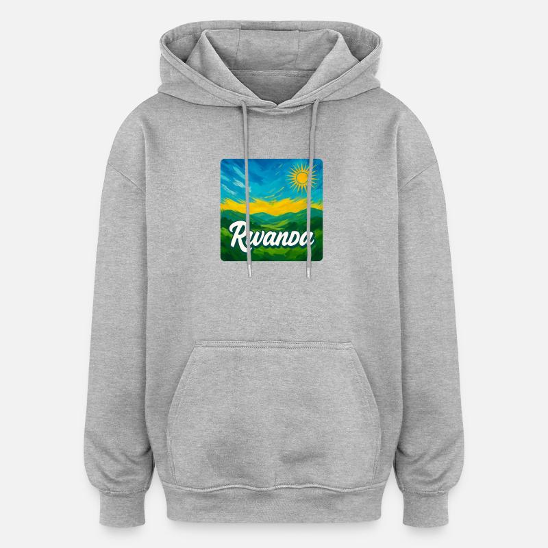 Rwanda – La beauté verte de l’Afrique - Sweat à capuche oversize unisexe - gris chiné