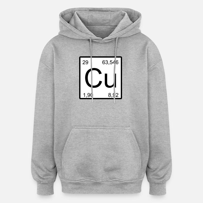 Style des éléments en cuivre - Sweat à capuche oversize unisexe - gris chiné