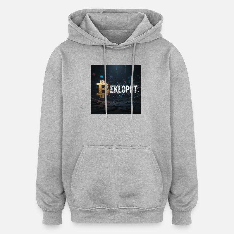 Bitcoin Explosion Crypto Chaos - Oversized Unisex Hoodie - heather grey