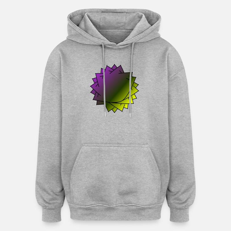Gradient Leaf Spirale - Oversized Unisex Hoodie - Grau meliert