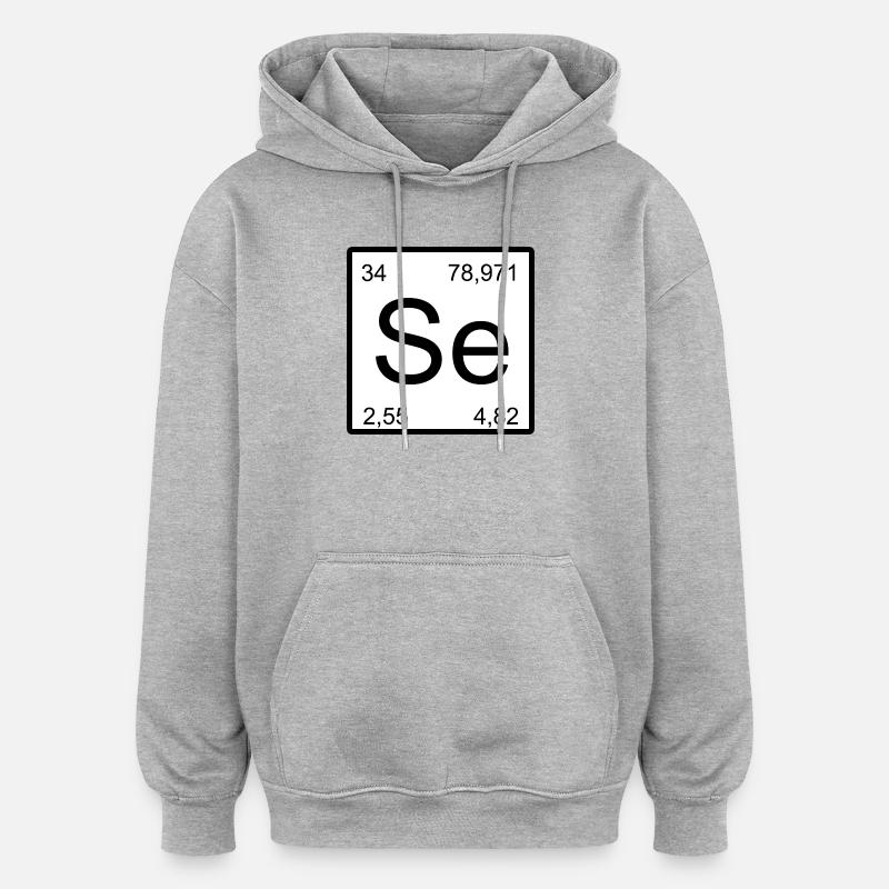 Selen Se Element Design – Chemie Ästhetik - Oversized Unisex Hoodie - Grau meliert