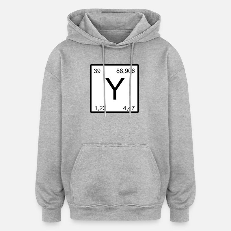 Yttrium Symbolik im Minimal-Layout - Oversized Unisex Hoodie - Grau meliert