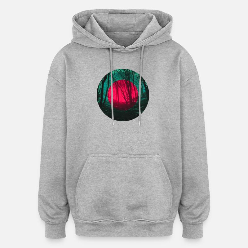 Forest eclipse - Oversized Unisex Hoodie - heather grey