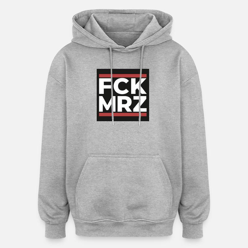 FCK Mar – Déclaration antifasciste Shi - Sweat à capuche oversize unisexe - gris chiné