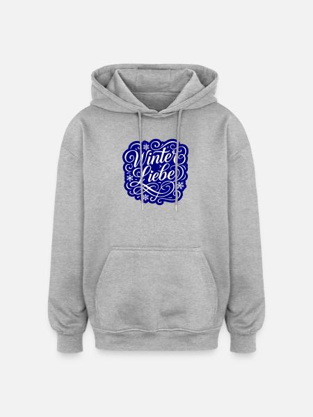 Winter Liebe Herz Winterlich - Oversized Unisex Hoodie - Grau meliert