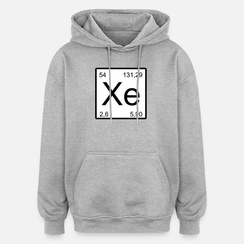 Faute de frappe d’élément Xe Minimal - Sweat à capuche oversize unisexe - gris chiné