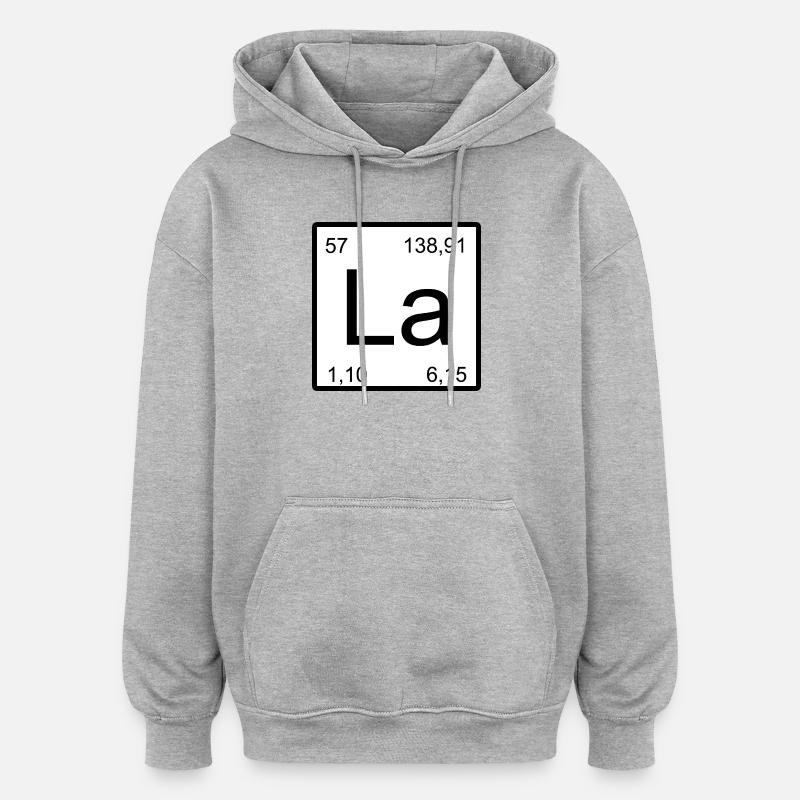 La Element Grafik Lanthanum Stil - Oversized Unisex Hoodie - Grau meliert