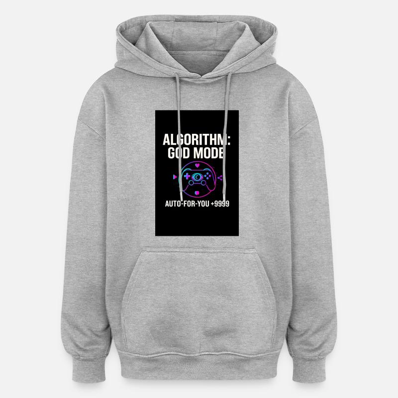 Algorithme Mode Dieu - Sweat à capuche oversize unisexe - gris chiné