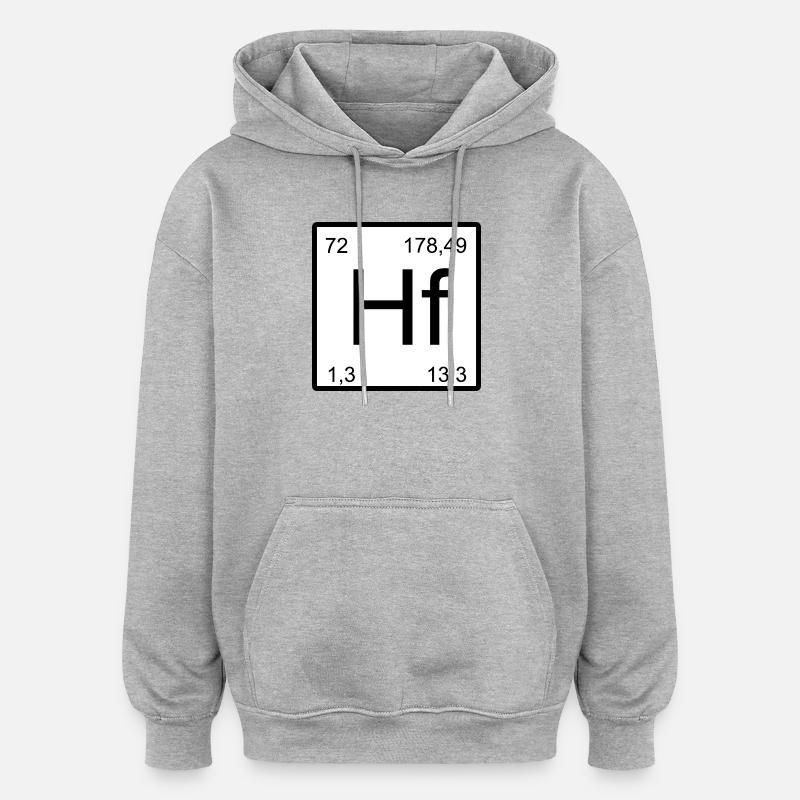 Hafnium Elementtile – Minimal - Sweat à capuche oversize unisexe - gris chiné