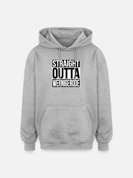 Wernigerode Street Motto - Oversized Unisex Hoodie - Grau meliert