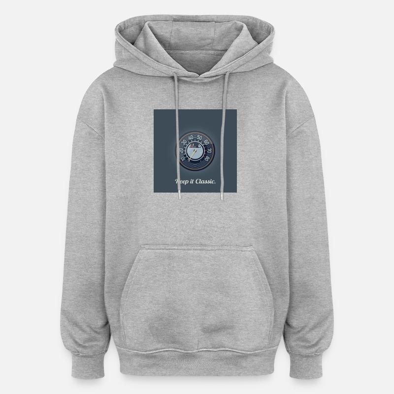 Keep it Classic – Retro Speedometer Design - Oversized Unisex Hoodie - Grau meliert