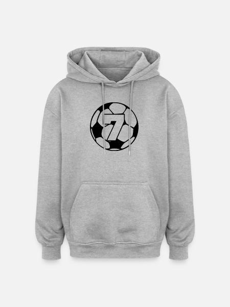 Number 7 football - 7th anniversary - Oversized Unisex Hoodie - heather grey