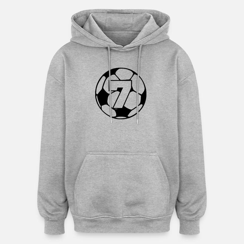 Numéro 7 football - 7e anniversaire  - Sweat à capuche oversize unisexe - gris chiné