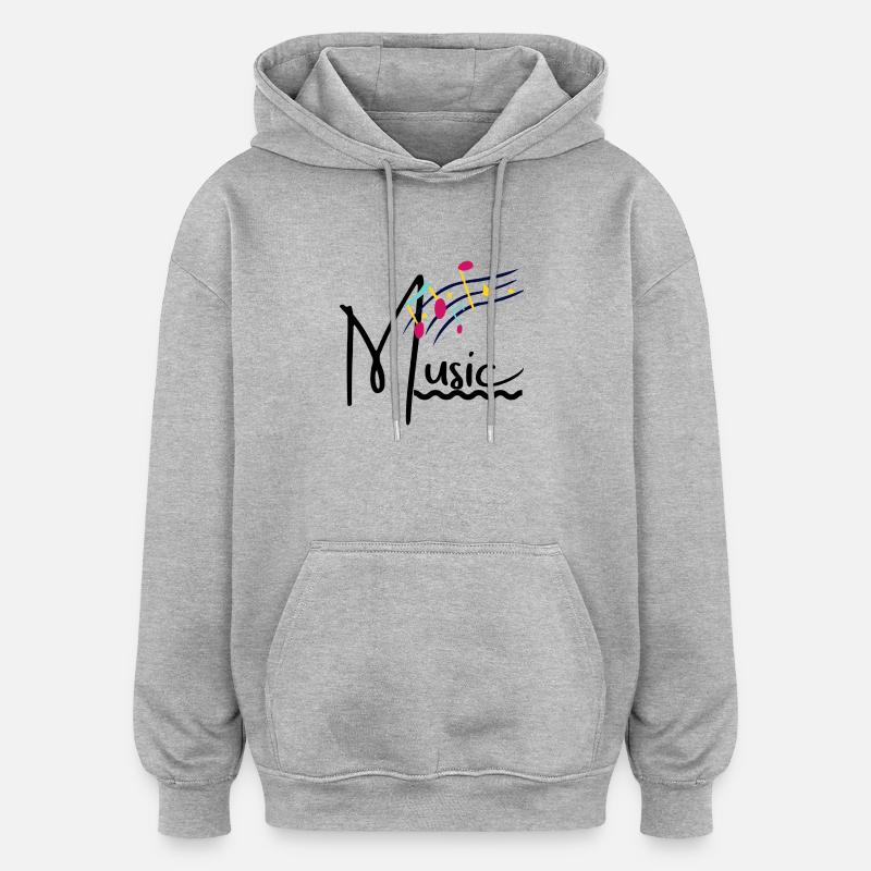 Rainbow notes on staff - Oversized Unisex Hoodie - heather grey