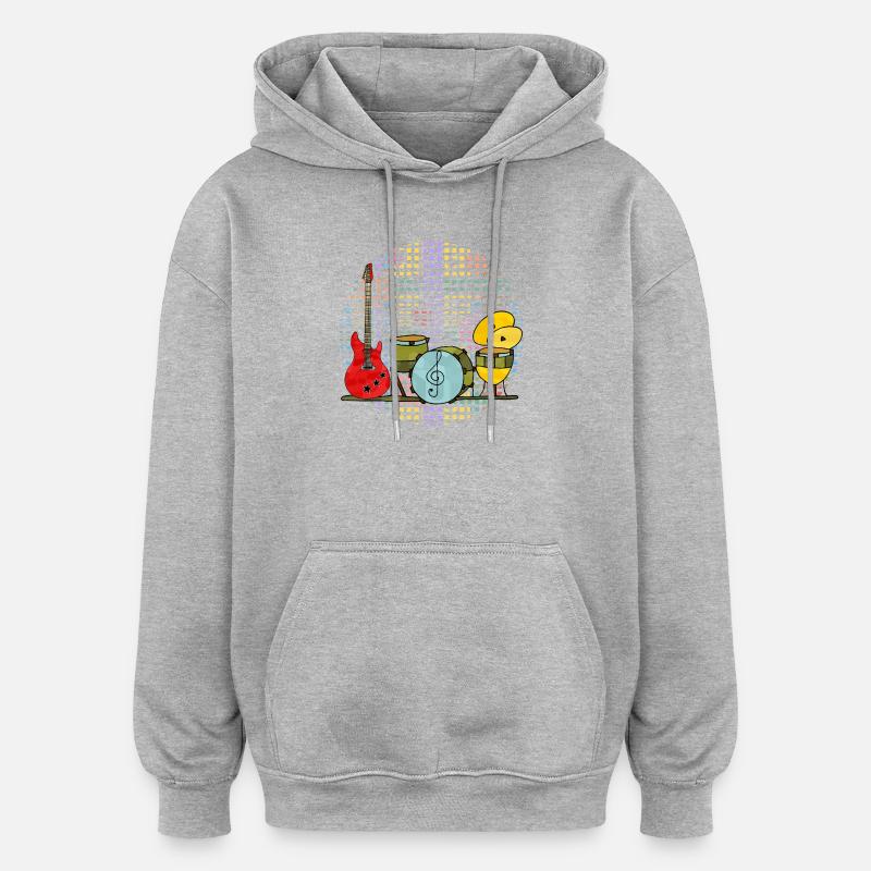 Instruments de musique - Sweat à capuche oversize unisexe - gris chiné